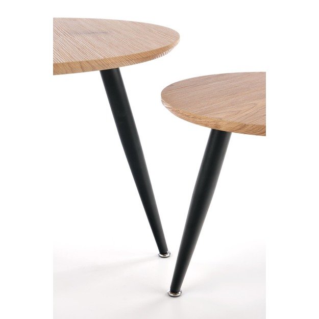 MENTONA 2, set of two coffee tables, color: golden oak / black 3