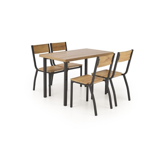 MILTON table + 4 chairs color: natural / black 22