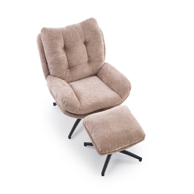 PESTO armchair with ottoman / rocking function, color: beige 10