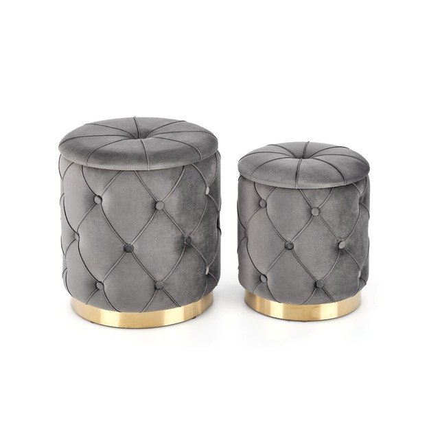 POLLY set of two stools, color: grey 2