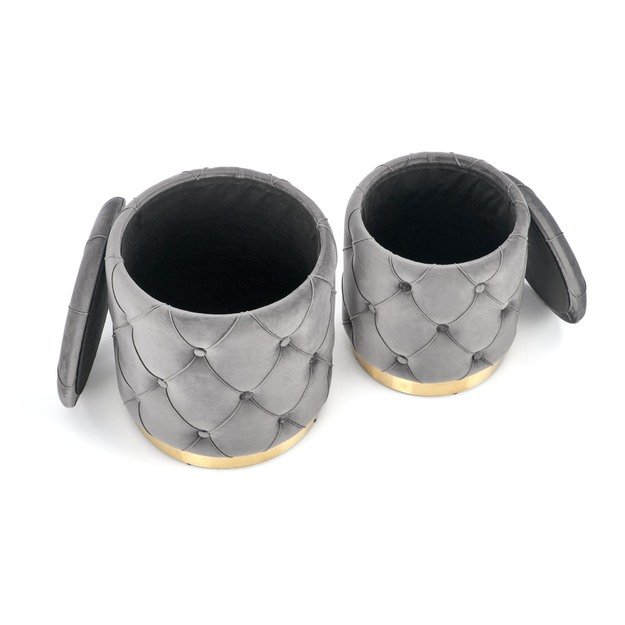POLLY set of two stools, color: grey 1