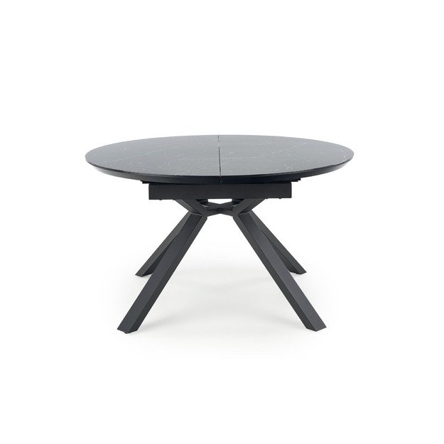 VERTIGO extension table, color: top - black marble, legs - black 24