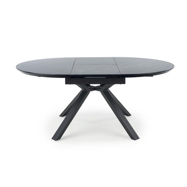 VERTIGO extension table, color: top - black marble, legs - black 14