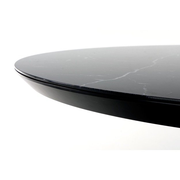 VERTIGO extension table, color: top - black marble, legs - black 9