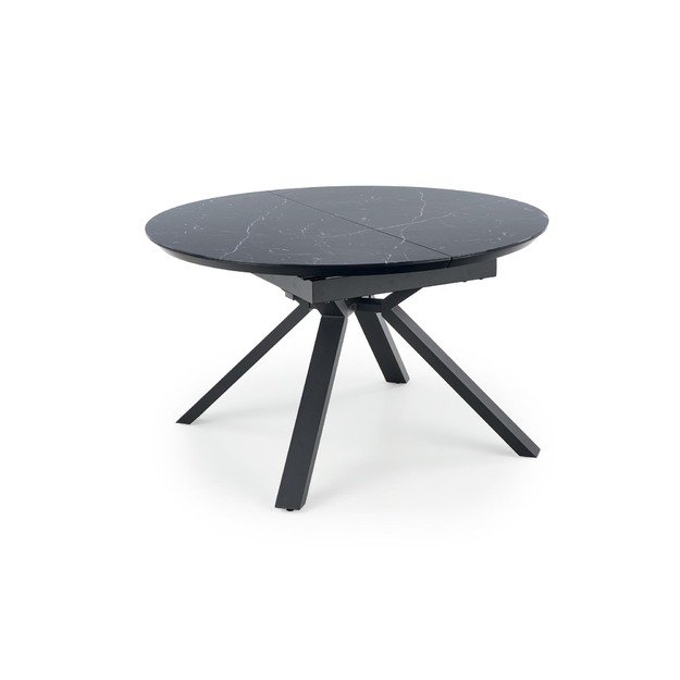 VERTIGO extension table, color: top - black marble, legs - black 8