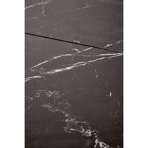 VOLANT 140 extension table, top - black marble, legs - golden oak / black 14