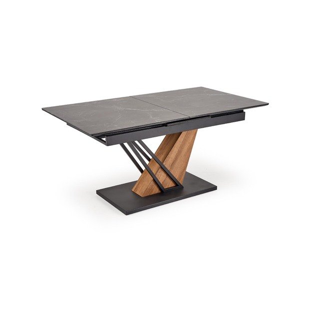 VOLANT 140 extension table, top - black marble, legs - golden oak / black 5