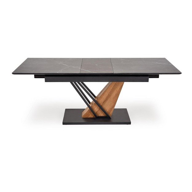 VOLANT 140 extension table, top - black marble, legs - golden oak / black 1