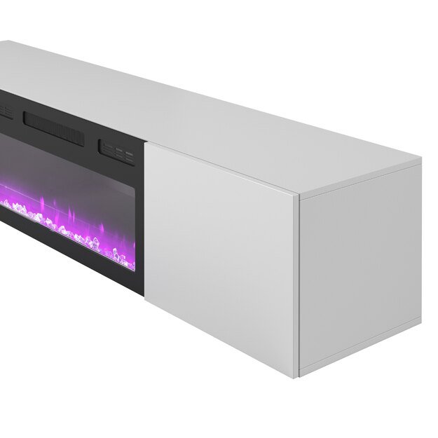 LIVO RTV 180 TV stand with fireplace, white 12