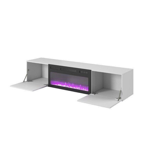 LIVO RTV 180 TV stand with fireplace, white 10