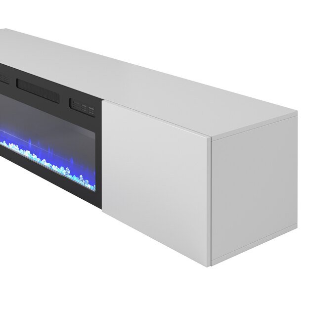 LIVO RTV 180 TV stand with fireplace, white 16