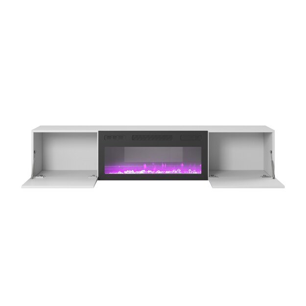 LIVO RTV 180 TV stand with fireplace, white 14