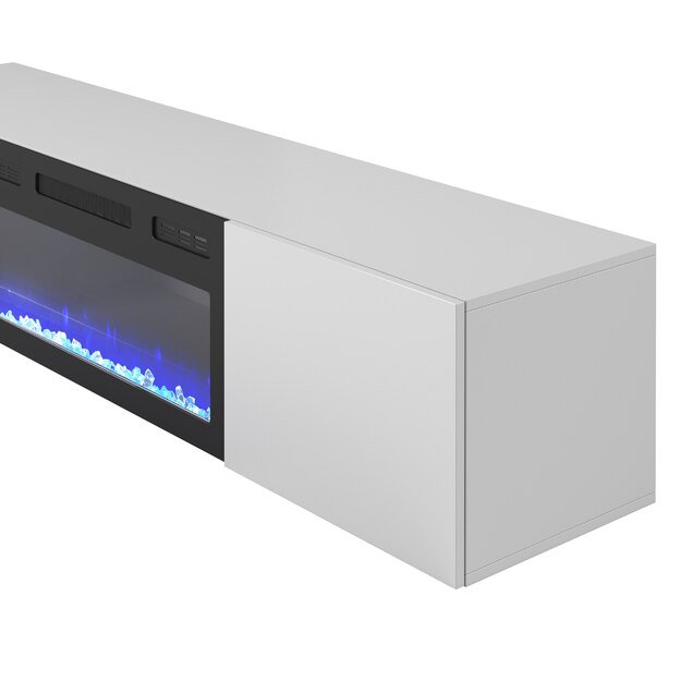 LIVO RTV 180 TV stand with fireplace, white 3