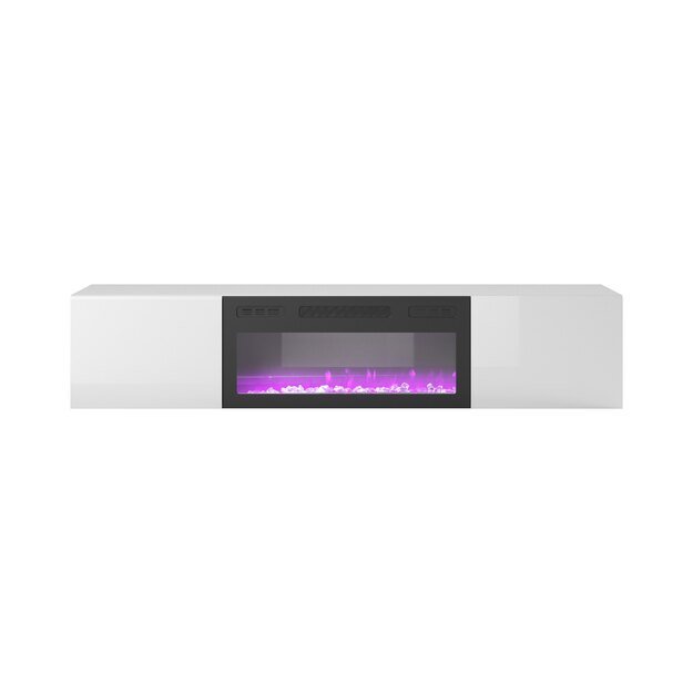 LIVO RTV 180 TV stand with fireplace, white 26