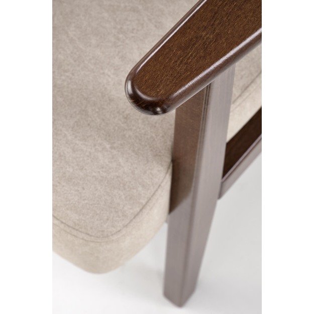 MILANO 1S, leisure chair, beige CASTEL#15 / dark walnut 8
