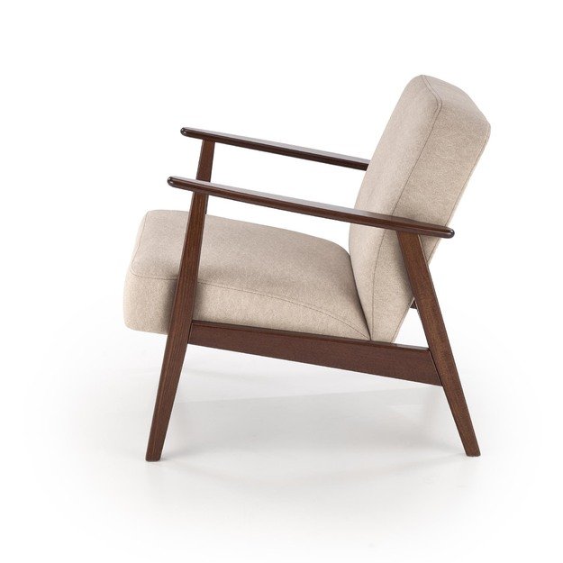 MILANO 1S, leisure chair, beige CASTEL#15 / dark walnut 15