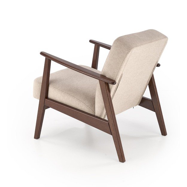 MILANO 1S, leisure chair, beige CASTEL#15 / dark walnut 16
