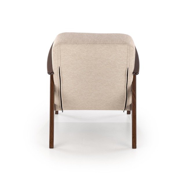 MILANO 1S, leisure chair, beige CASTEL#15 / dark walnut 12