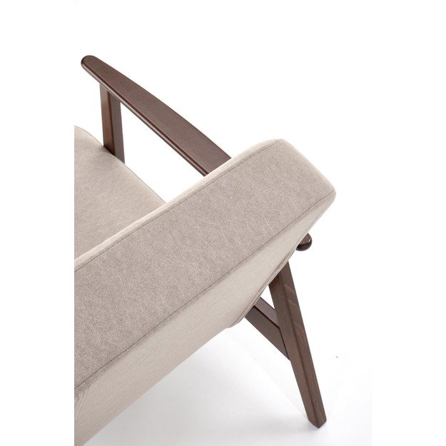 MILANO 1S, leisure chair, beige CASTEL#15 / dark walnut 18