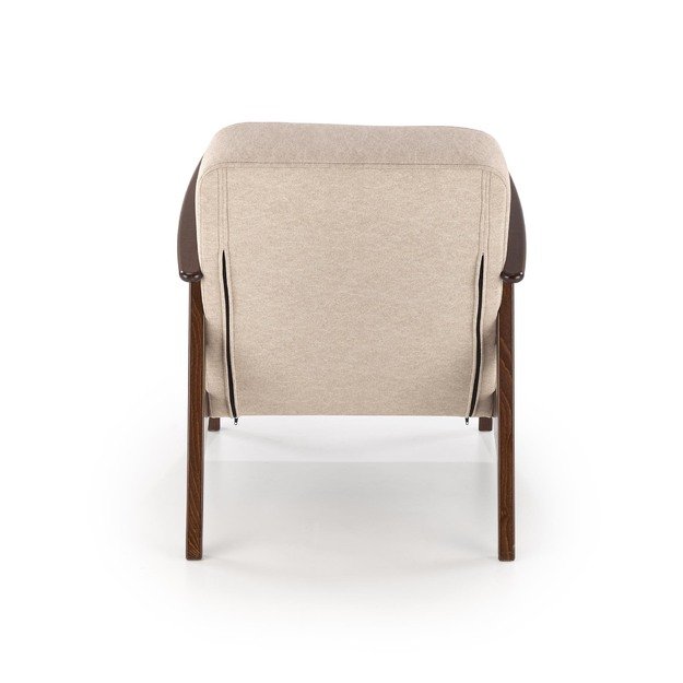MILANO 1S, leisure chair, beige CASTEL#15 / dark walnut 1