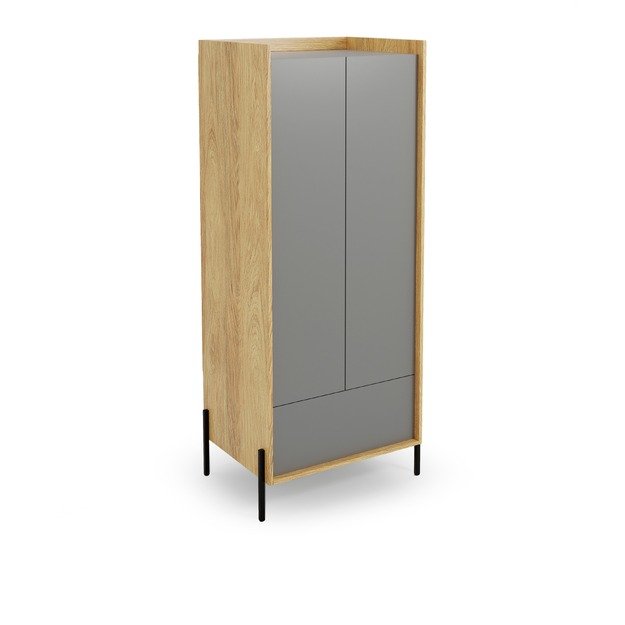 MOBIUS cabinet 2D color: hikora oak/grey dusty