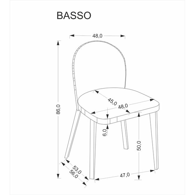 BASSO chair natural oak / CREMONA 96 (grey) 10