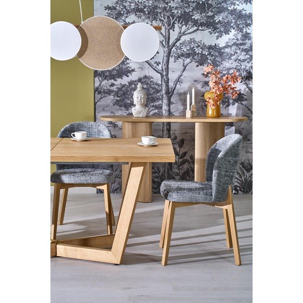 BASSO chair natural oak / CREMONA 96 (grey) 7