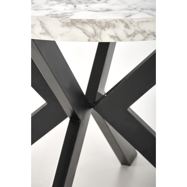 PERONI extension table, white marble / black 1