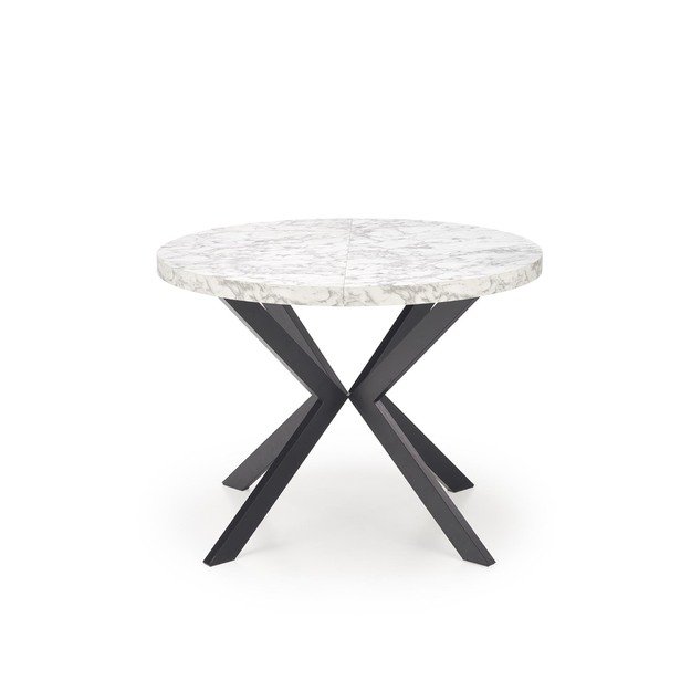 PERONI extension table, white marble / black 24