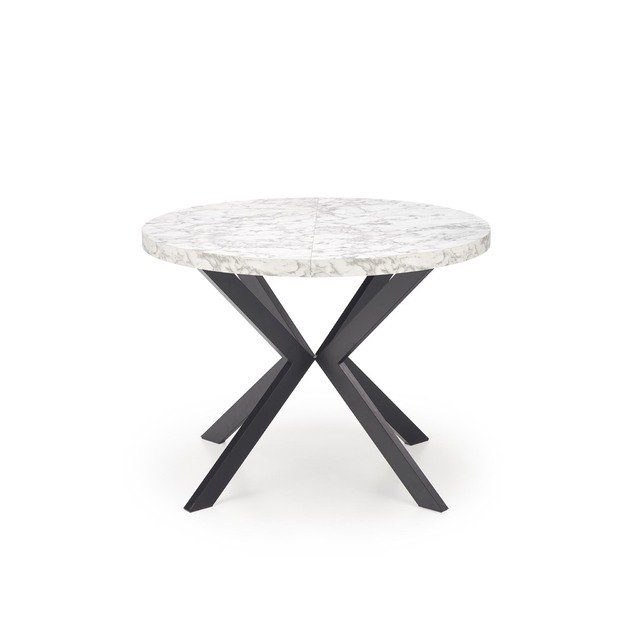 PERONI extension table, white marble / black 5
