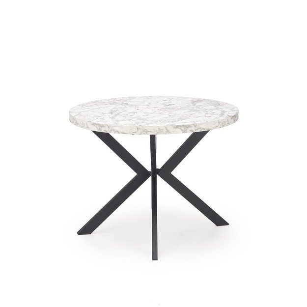 PERONI extension table, white marble / black 31