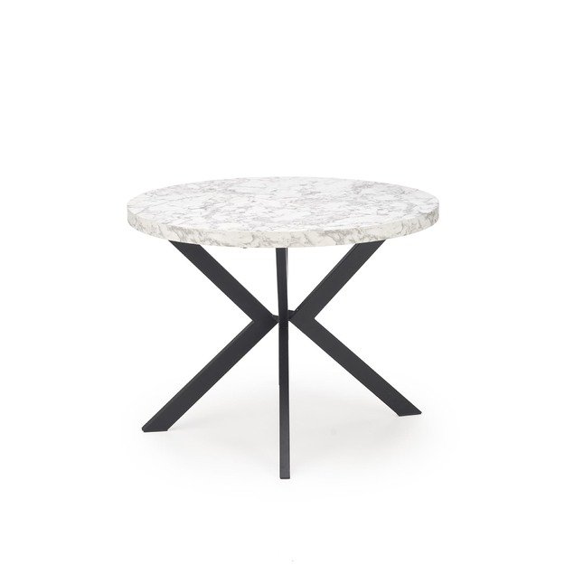 PERONI extension table, white marble / black 12
