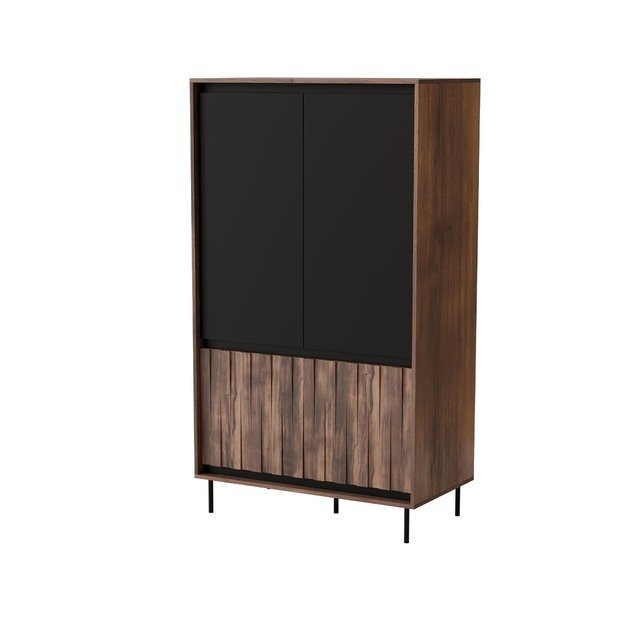 SWING S-1 wardrobe, walnut / black