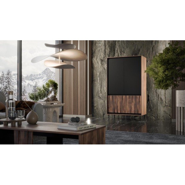 SWING S-1 wardrobe, walnut / black 4