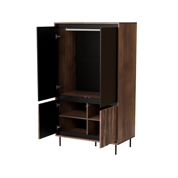 SWING S-1 wardrobe, walnut / black 5