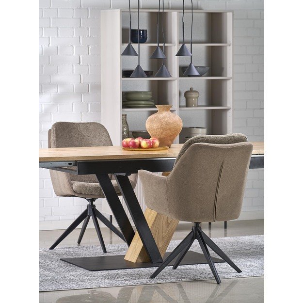 FANIS  extension table, natural / black 6