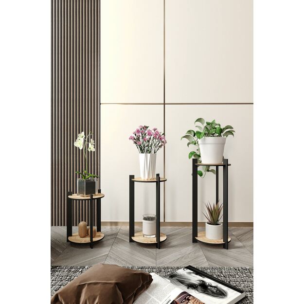 Flower Desk Round - Oak 2