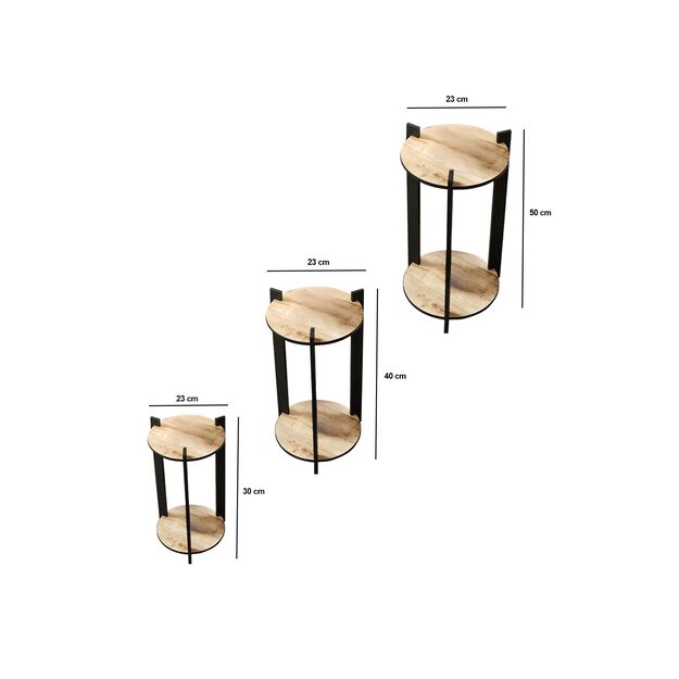 Flower Desk Round - Oak 4