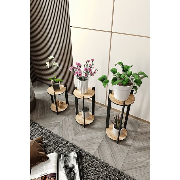 Flower Desk Round - Oak 1