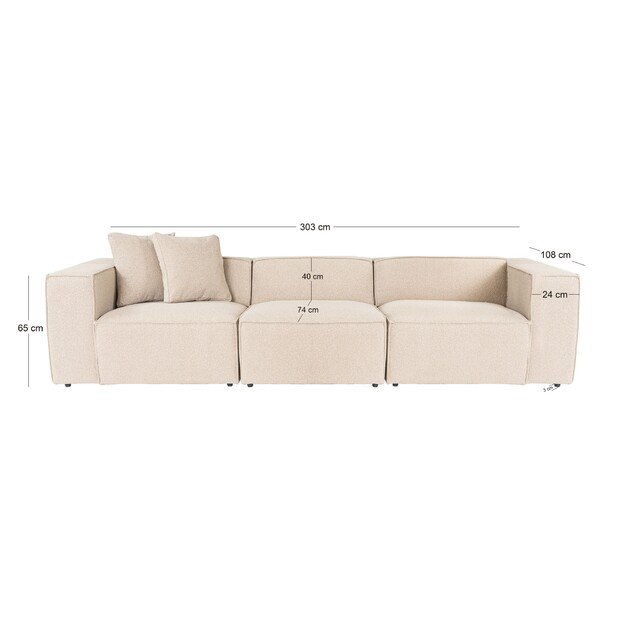 Lora 3 Seater - Peach 4