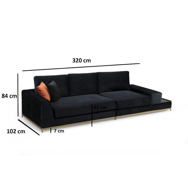 Line With Side Table - Black 15