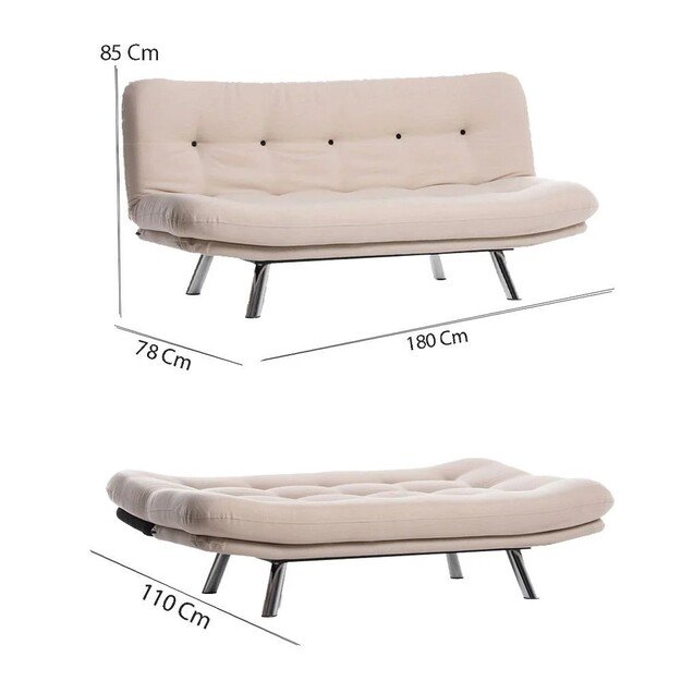 Misa Small Sofabed v3 - Cream 8