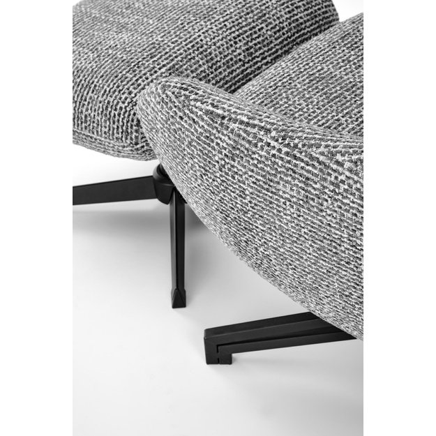 FREDY leisure chair, with stool, grey