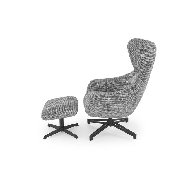 FREDY leisure chair, with stool, grey