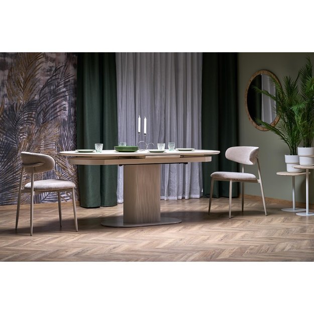 FALONE extension table, color: travertine / cashmere