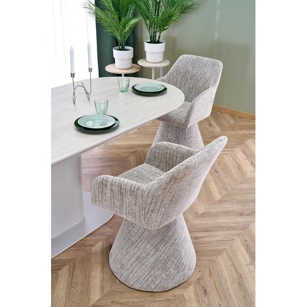 FALONE extension table, color: travertine / cashmere
