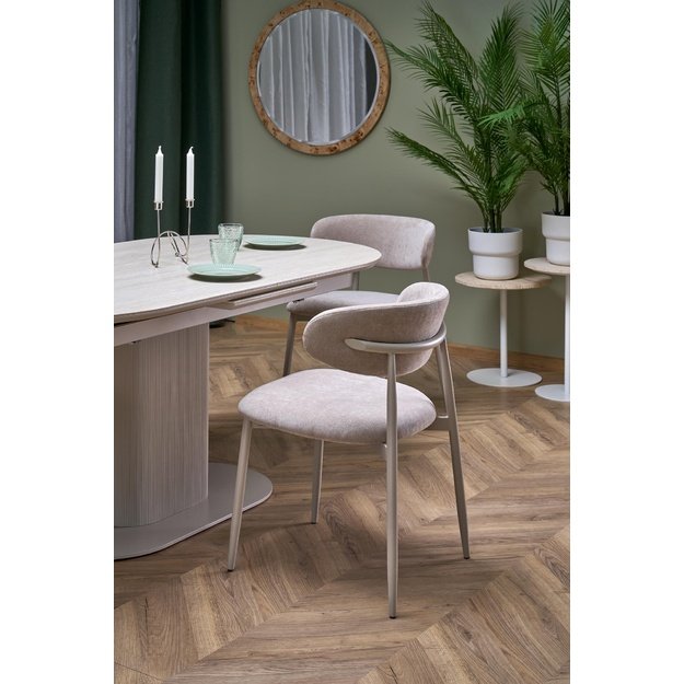 FALONE extension table, color: travertine / cashmere