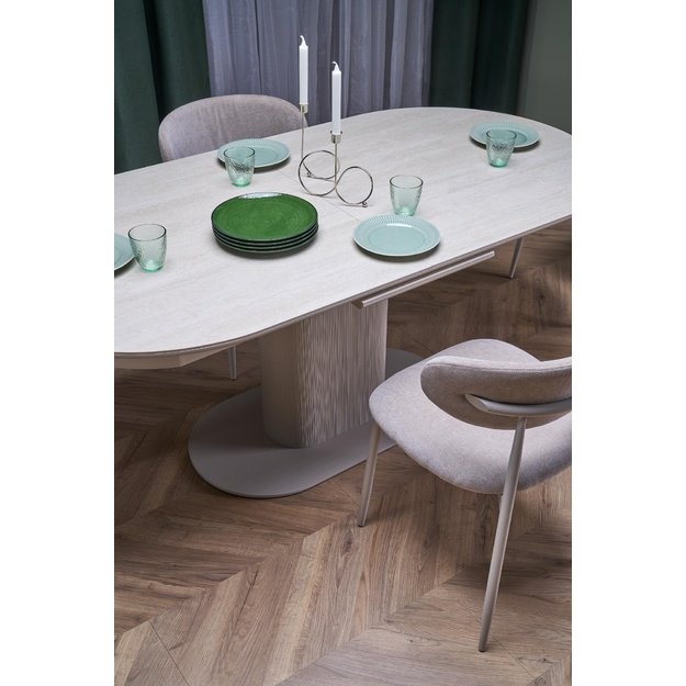 FALONE extension table, color: travertine / cashmere