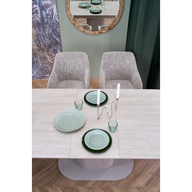 FALONE extension table, color: travertine / cashmere