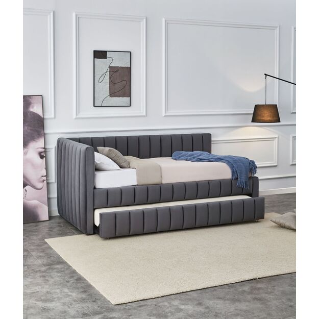 DERBY double bed with pull-out bottom mattress space, grey 1